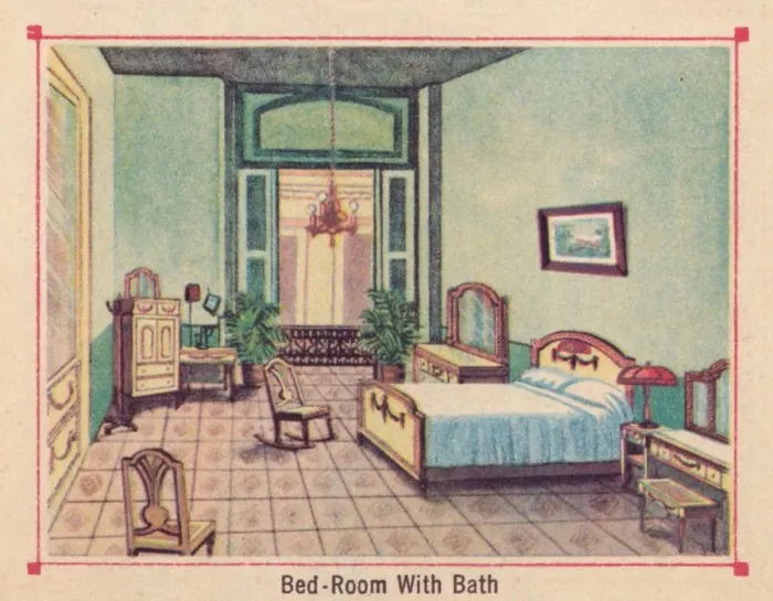 Framed Print : Bed-Room With Bath - Hotel Florida - Havana - Cuba, c1910 Framed Print : Bed-Room With Bath - Hotel Florida - Havana - Cuba, c1910
