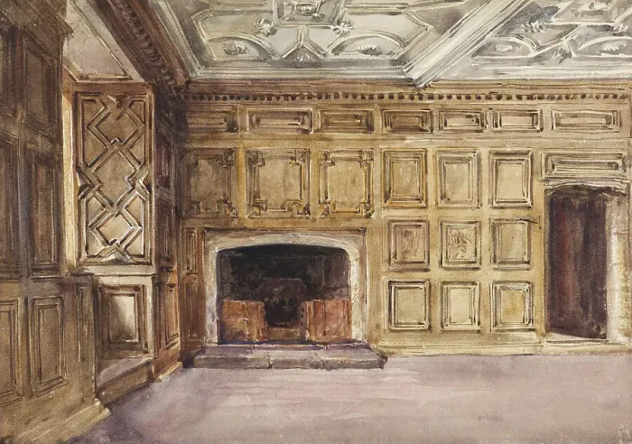 Framed Print : Bed Room, Haddon Hall, 1830-45. Creator: David Cox the Elder Framed Print : Bed Room, Haddon Hall, 1830-45. Creator: David Cox the Elder