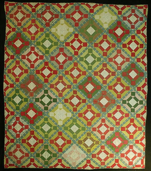 Bedcover ('Album Patch' or 'Signature' Quilt), United States, 1847 / 48. Creator: Unknown. Bedcover ('Album Patch' or 'Signature' Quilt), United States, 1847 / 48. Creator: Unknown