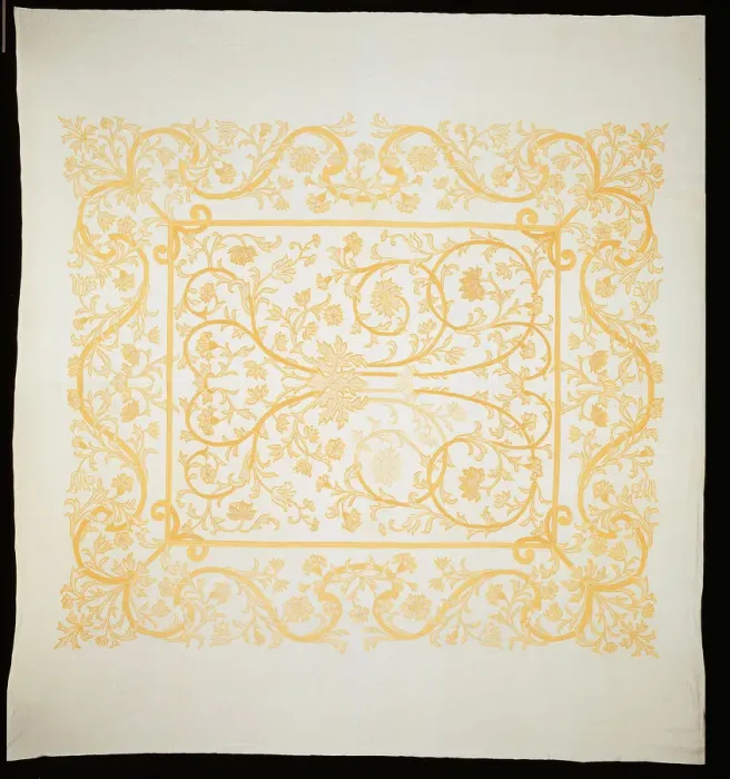 Framed Print : Bedcover in the Arts and Crafts Style, England, Early 20th century (based on 17th-century Framed Print : Bedcover in the Arts and Crafts Style, England, Early 20th century (based on 17th-century