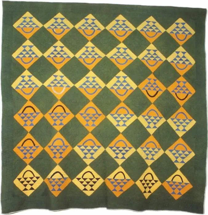 Framed Print : Bedcover (Basket Pattern Quilt), Southern Illinois, 1861 Framed Print : Bedcover (Basket Pattern Quilt), Southern Illinois, 1861