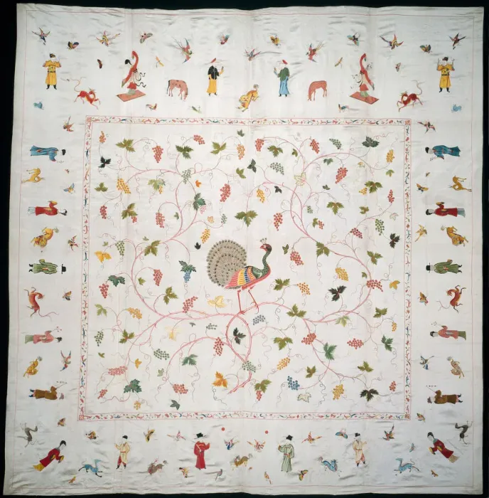 Framed Print : Bedcover, China, Qing dynasty (1644-1911), 1750 / 1800. Creator: Unknown Framed Print : Bedcover, China, Qing dynasty (1644-1911), 1750 / 1800. Creator: Unknown