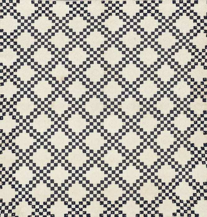 Framed Print : Bedcover (Double Irish Chain), United States, c. 1850. Creator: Unknown Framed Print : Bedcover (Double Irish Chain), United States, c. 1850. Creator: Unknown
