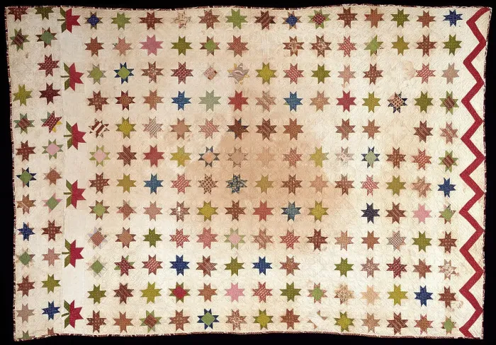Framed Print : Bedcover (Feathered Edge Star Quilt), United States, 1875 / 1900. Creator: Unknown Framed Print : Bedcover (Feathered Edge Star Quilt), United States, 1875 / 1900. Creator: Unknown