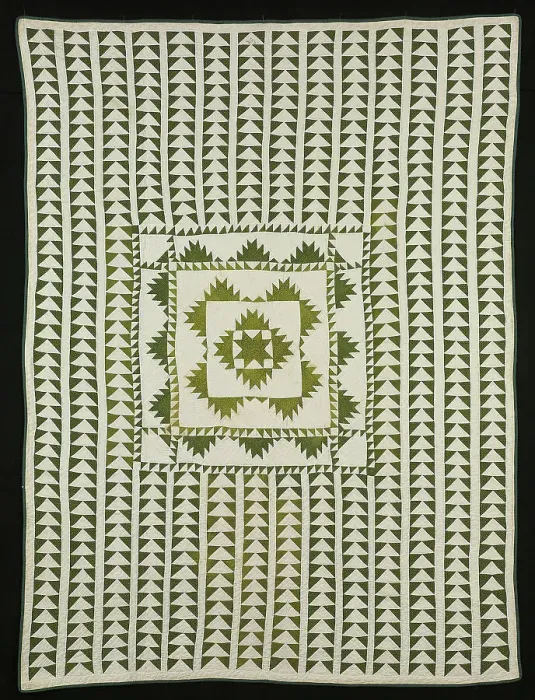 Framed Print : Bedcover ('Flying Geese Quilt), United States, 19th century. Creator: Unknown. Bedcover ('Flying Geese Quilt), United States, 19th century. Creator: Unknown Framed Print : Bedcover ('Flying Geese Quilt), United States, 19th century. Creator: Unknown. Bedcover ('Flying Geese Quilt), United States, 19th century. Creator: Unknown