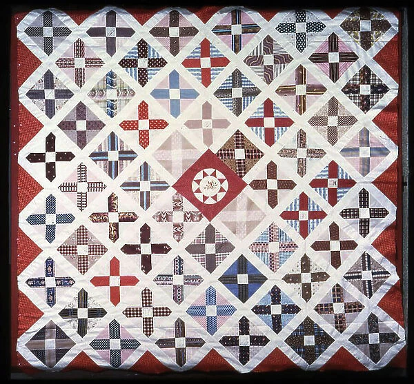 Bedcover (Friendship Quilt) (Unfinished), United States, 1848. Creator: Unknown