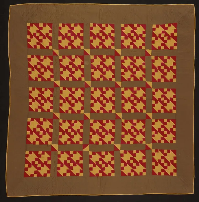 Framed Print : Bedcover (Jacobs Ladder quilt), United States, 19th century. Creator: Unknown Framed Print : Bedcover (Jacobs Ladder quilt), United States, 19th century. Creator: Unknown