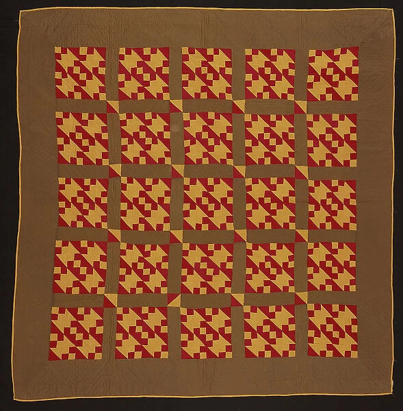 Bedcover (Jacobs Ladder quilt), United States, 19th century. Creator: Unknown