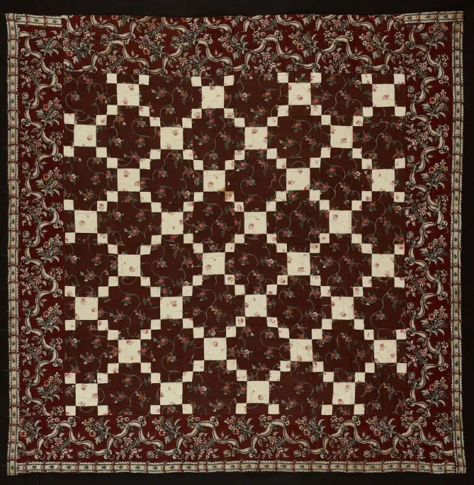 Framed Print : Bedcover (Nine Patch Quilt), United States, 1800 / 20. Creator: Unknown Framed Print : Bedcover (Nine Patch Quilt), United States, 1800 / 20. Creator: Unknown