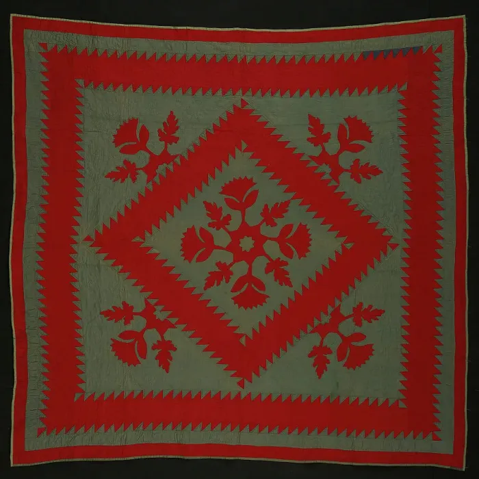 Framed Print : Bedcover ('Sawtooth or Jagged Square Quilt), United States, c. 1890. Creator: Unknown. Bedcover ('Sawtooth or Jagged Square Quilt), United States, c. 1890. Creator: Unknown Framed Print : Bedcover ('Sawtooth or Jagged Square Quilt), United States, c. 1890. Creator: Unknown. Bedcover ('Sawtooth or Jagged Square Quilt), United States, c. 1890. Creator: Unknown