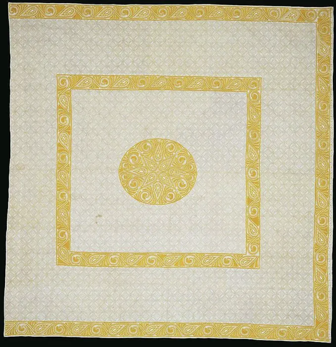 Framed Print : Bedcover, Shropshire, late 17th / early 18th century. Creator: Jane Bolas Vaughan Framed Print : Bedcover, Shropshire, late 17th / early 18th century. Creator: Jane Bolas Vaughan
