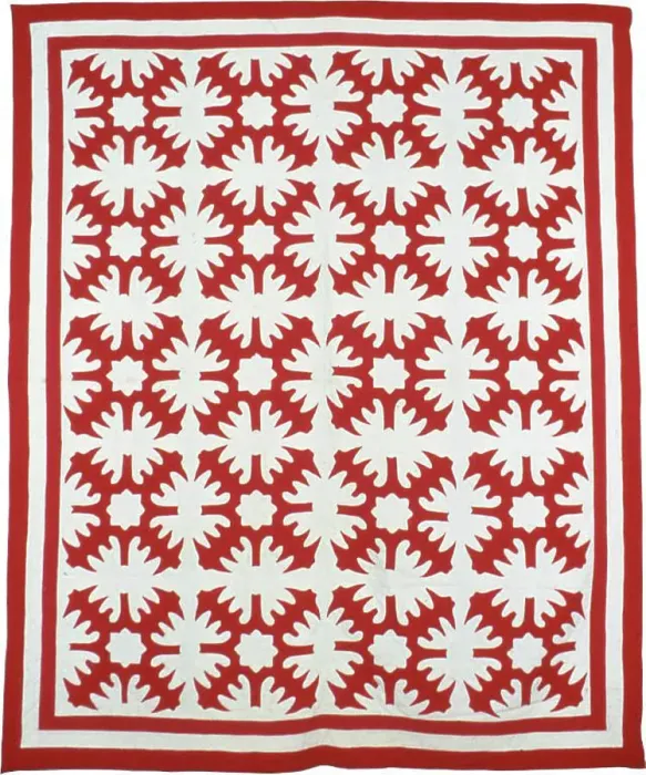 Framed Print : Bedcover (Star and Oak Leave Motif), Wisconsin, 1880's. Creator: Unknown Framed Print : Bedcover (Star and Oak Leave Motif), Wisconsin, 1880's. Creator: Unknown