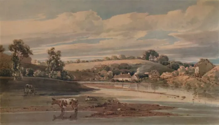 Framed Print : Beddgelert, 1800, (1935). Artist: Thomas Girtin Framed Print : Beddgelert, 1800, (1935). Artist: Thomas Girtin