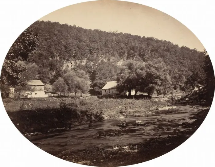 Framed Print : At Bedford Springs, c. 1866. Creator: John Moran Framed Print : At Bedford Springs, c. 1866. Creator: John Moran