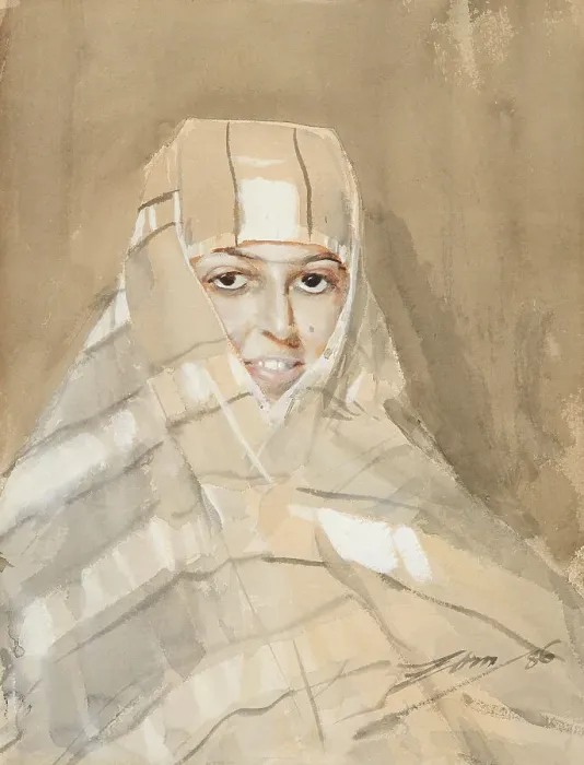 Framed Print : Bedouin Girl, 1886. Creator: Anders Leonard Zorn