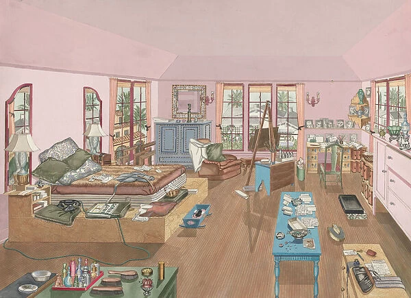 Bedroom, 1940, 1935  /  1942. Creator: Perkins Harnly