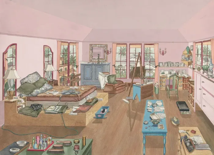 Framed Print : Bedroom, 1940, 1935 / 1942. Creator: Perkins Harnly Framed Print : Bedroom, 1940, 1935 / 1942. Creator: Perkins Harnly