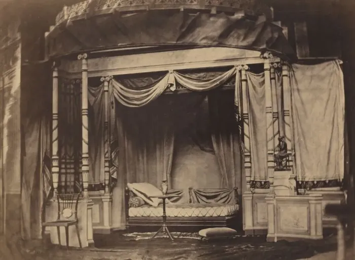 Framed Print : Bedroom display in the Paris Universal Exposition of 1855, 1855 Framed Print : Bedroom display in the Paris Universal Exposition of 1855, 1855