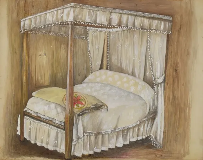Framed Print : Bedroom of House, 1936. Creator: Anna Aloisi Framed Print : Bedroom of House, 1936. Creator: Anna Aloisi