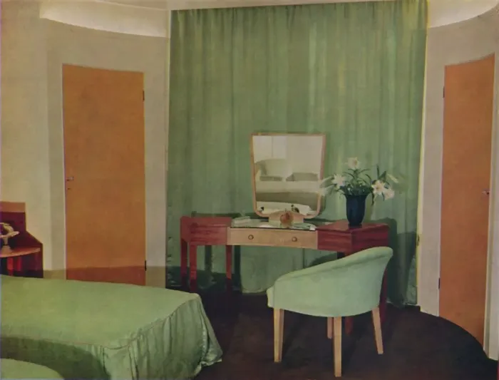 Framed Print : A bedroom in a house at Portland Place, designed by Ian Henderson & Co. of London, 1935 Framed Print : A bedroom in a house at Portland Place, designed by Ian Henderson & Co. of London, 1935