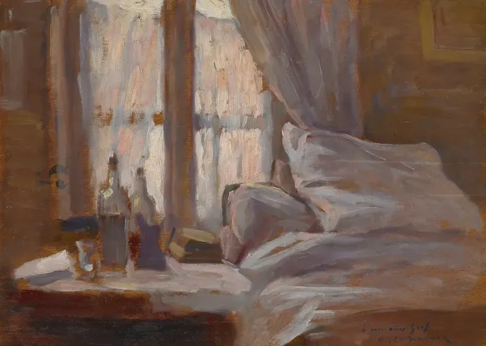 Framed Print : The Bedroom (La Chambre a Coucher), about 1890. Creator: Henri Eugene Le Sidaner Framed Print : The Bedroom (La Chambre a Coucher), about 1890. Creator: Henri Eugene Le Sidaner