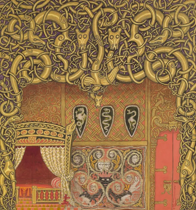Framed Print : Bedroom, Set Design, 1914. Creator: Nikolay Kalmakov Framed Print : Bedroom, Set Design, 1914. Creator: Nikolay Kalmakov