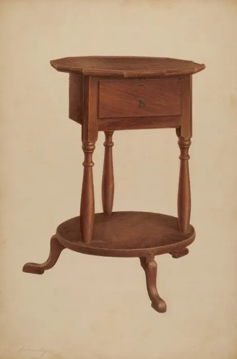Framed Print : Bedside Table, 1940. Creator: Isidore Sovensky Framed Print : Bedside Table, 1940. Creator: Isidore Sovensky
