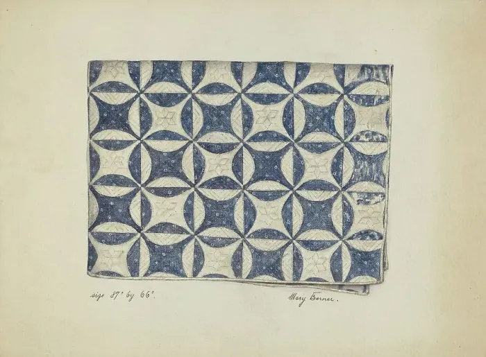 Framed Print : Bedspread, c. 1936. Creator: Mary Berner Framed Print : Bedspread, c. 1936. Creator: Mary Berner
