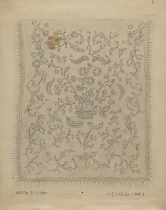 Framed Print : Bedspread, c. 1937. Creator: Andrew Topolosky Framed Print : Bedspread, c. 1937. Creator: Andrew Topolosky