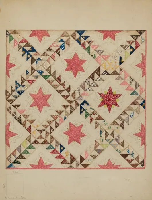 Framed Print : Bedspread, c. 1939. Creator: Henry Granet Framed Print : Bedspread, c. 1939. Creator: Henry Granet
