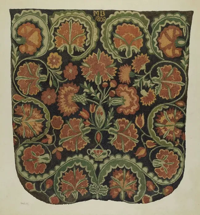 Framed Print : Bedspread, c. 1940. Creator: Charlotte Winter Framed Print : Bedspread, c. 1940. Creator: Charlotte Winter