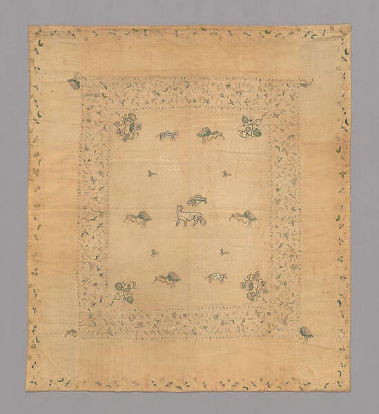 Bedspread, England, Queen Anne period, 1701  /  25. Creator: Unknown