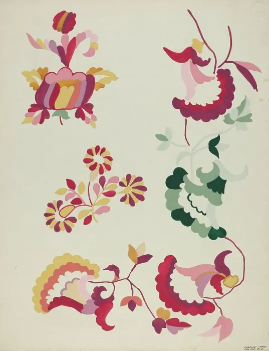 Framed Print : Detail of Bedspread Pattern, 1935 / 1942. Creator: Majel G. Claflin Framed Print : Detail of Bedspread Pattern, 1935 / 1942. Creator: Majel G. Claflin