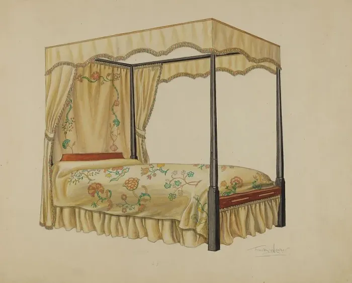 Framed Print : Bedstead, c. 1936. Creator: Frank Wenger Framed Print : Bedstead, c. 1936. Creator: Frank Wenger