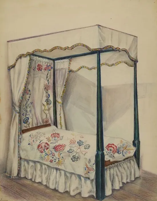 Framed Print : Bedstead, c. 1936. Creator: Irene Malawicz Framed Print : Bedstead, c. 1936. Creator: Irene Malawicz