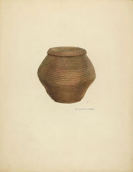 Bee Basket and Cover, c. 1938. Creator: Charlotte Angus