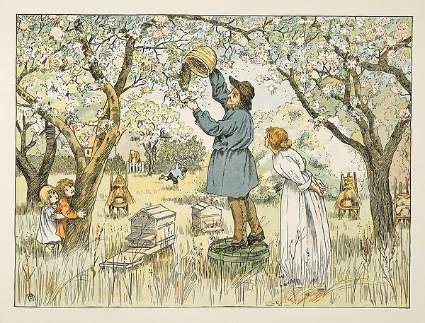 The Bee Farmer, from Four and Twenty Toilers, pub. 1900 (colour lithograph)