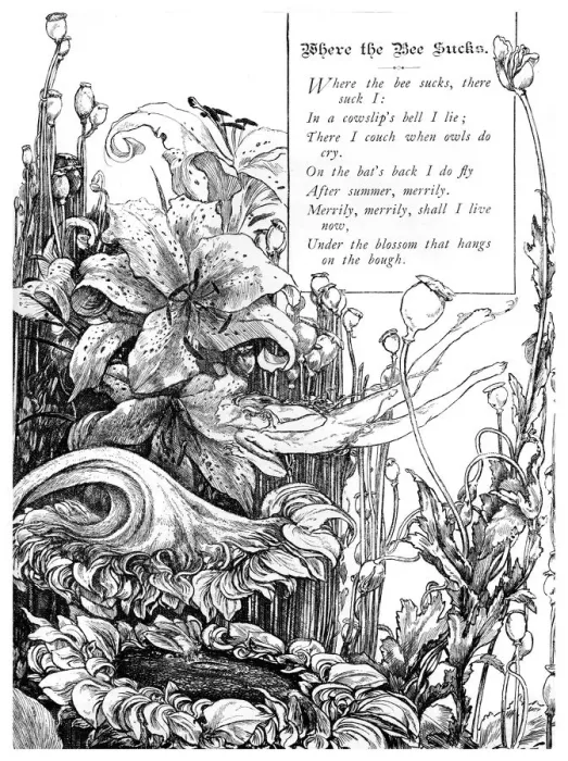 Framed Print : Where the Bee Sucks, 1895 Framed Print : Where the Bee Sucks, 1895