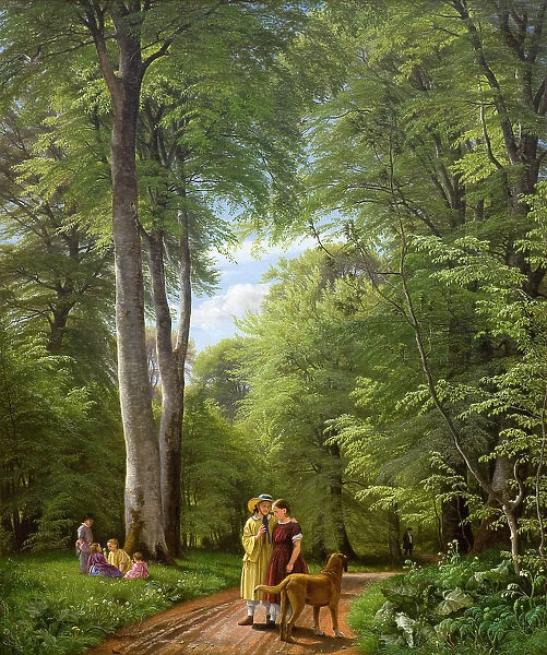 A Beech Wood in May near Iselingen Manor, Zealand, 1857. Creator: Peter Christian Thamsen Skovgaard
