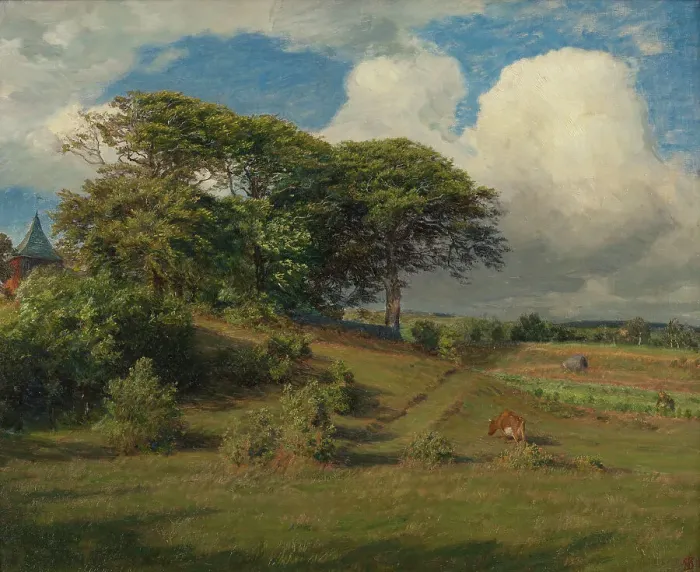 Framed Print : Beeches at the Dagsås Church, Halland, 1891. Creator: Niels Skovgaard Framed Print : Beeches at the Dagsås Church, Halland, 1891. Creator: Niels Skovgaard