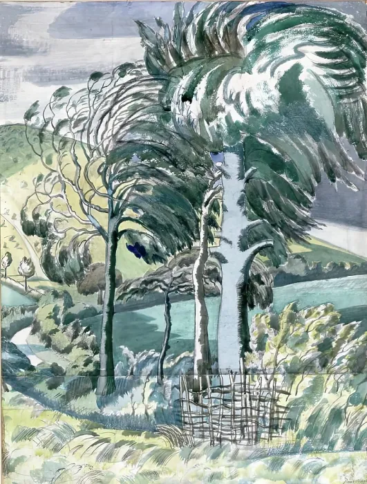 Framed Print : Beeches in the Wind, 1918. Creator: Paul Nash Framed Print : Beeches in the Wind, 1918. Creator: Paul Nash