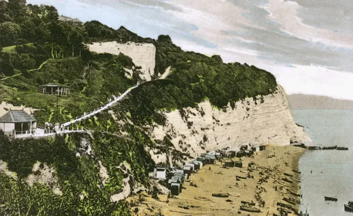 Framed Print : Beer Beach, Devon, early 20th century Framed Print : Beer Beach, Devon, early 20th century