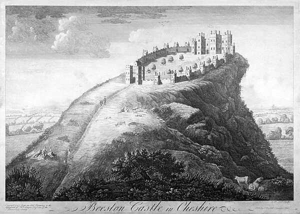Beeston Castle in Cheshire, 1747. Artist: John Boydell