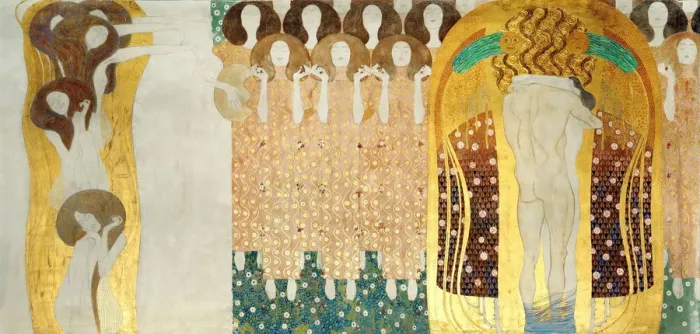Framed Print : The Beethoven Frieze, Detail: The Arts, Chorus of Paradise, Embrace, 1902. Artist: Klimt, Gustav (1862-1918) Framed Print : The Beethoven Frieze, Detail: The Arts, Chorus of Paradise, Embrace, 1902. Artist: Klimt, Gustav (1862-1918)