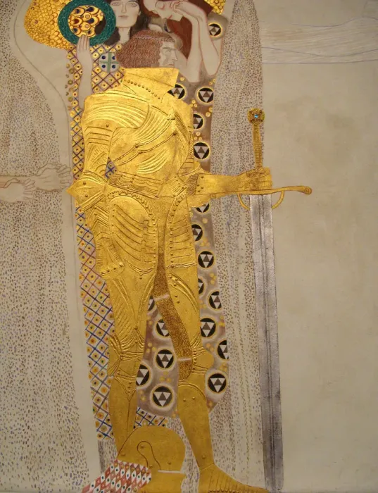 Framed Print : The Beethoven Frieze, Detail: Knight in Shining Armor. Artist: Klimt, Gustav (1862-1918) Framed Print : The Beethoven Frieze, Detail: Knight in Shining Armor. Artist: Klimt, Gustav (1862-1918)