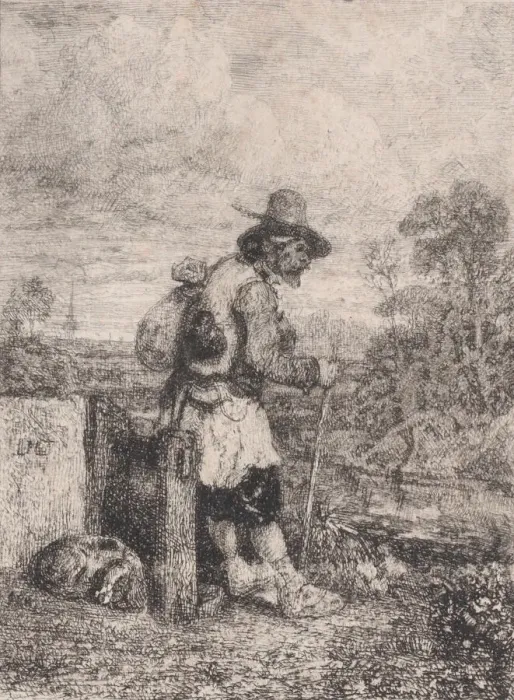 Framed Print : A Beggar, 1833-38. Creator: Alexandre Gabriel Decamps Framed Print : A Beggar, 1833-38. Creator: Alexandre Gabriel Decamps