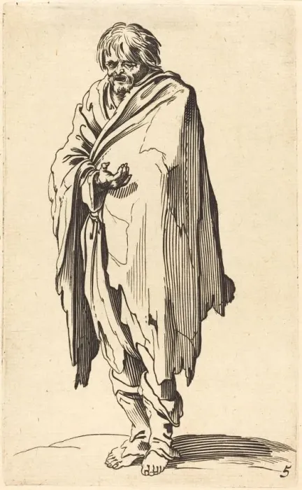 Framed Print : Beggar with Bare Head and Feet. Creator: Unknown Framed Print : Beggar with Bare Head and Feet. Creator: Unknown