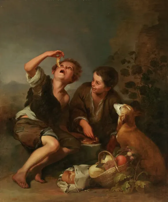Framed Print : Two beggar boys eating fruit, 1842-1866. Creator: Wladimir Swertschkoff Framed Print : Two beggar boys eating fruit, 1842-1866. Creator: Wladimir Swertschkoff
