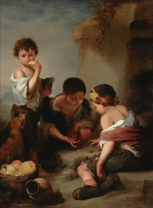 Framed Print : Beggar boys playing with dice, 1842-1866. Creator: Wladimir Swertschkoff Framed Print : Beggar boys playing with dice, 1842-1866. Creator: Wladimir Swertschkoff