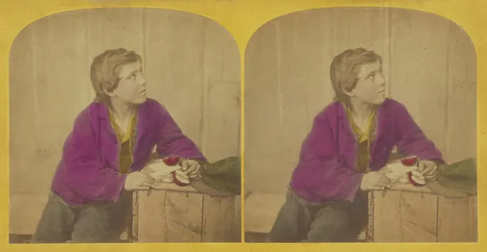 Framed Print : The Beggar Boy's Thanksgiving. 1871. Creator: F. G. Weller Framed Print : The Beggar Boy's Thanksgiving. 1871. Creator: F. G. Weller